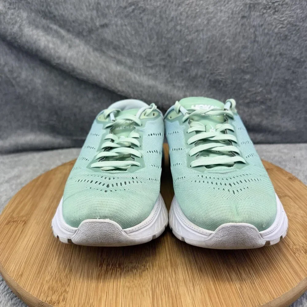 Hoka One One Mach 2 Shoes Womens Size 7 Green Running Sneakers 1099722 ALCH